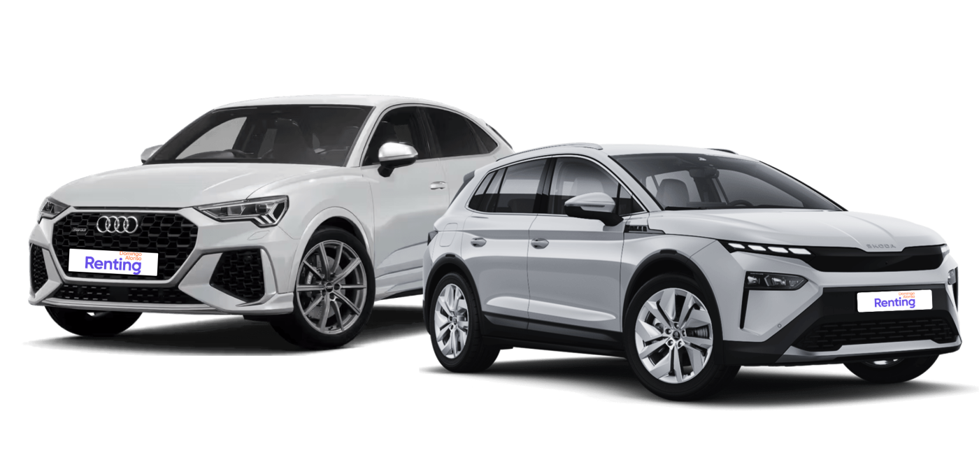 Audi Q4 e tron y Volkswagen T-Cross en color blanco